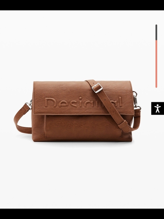 Desigual Handbags - Desigual Brown Embossed Faux-Leather Crossbody Bag